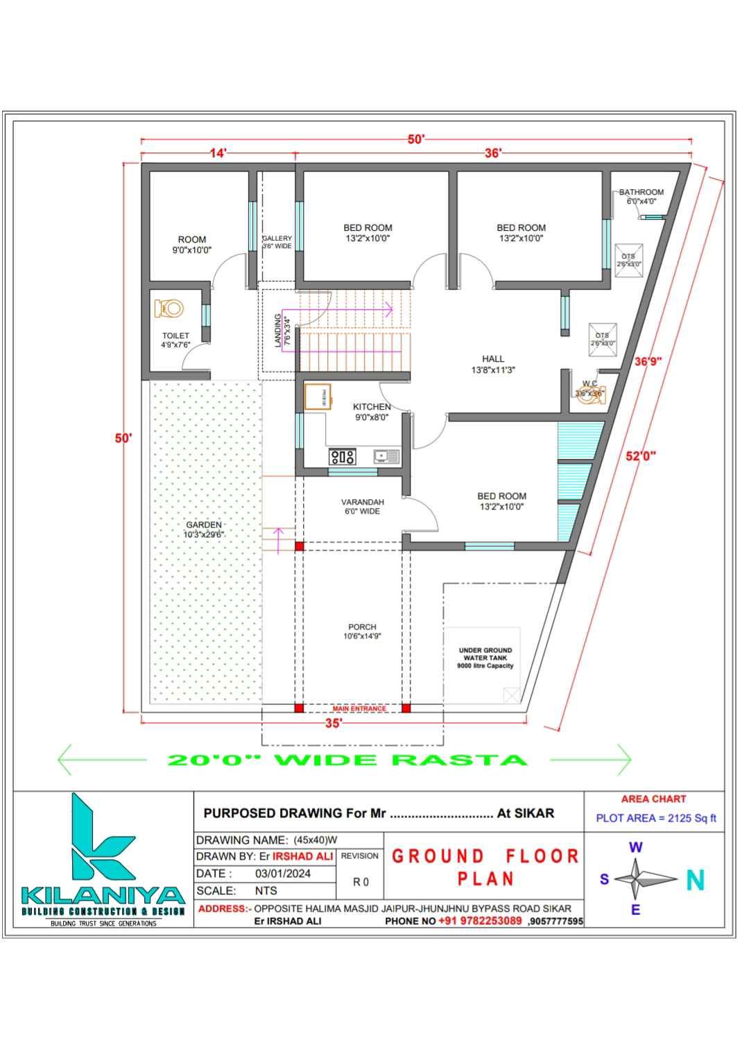 2 BHK House/Villa for rent to Family
